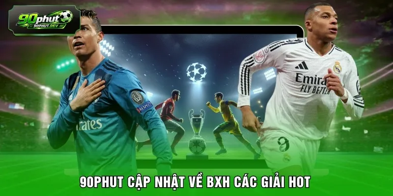 90PHUT cập nhật về BXH các giải hot 